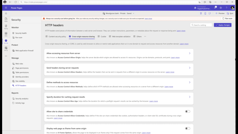 Configure encabezados HTTP.