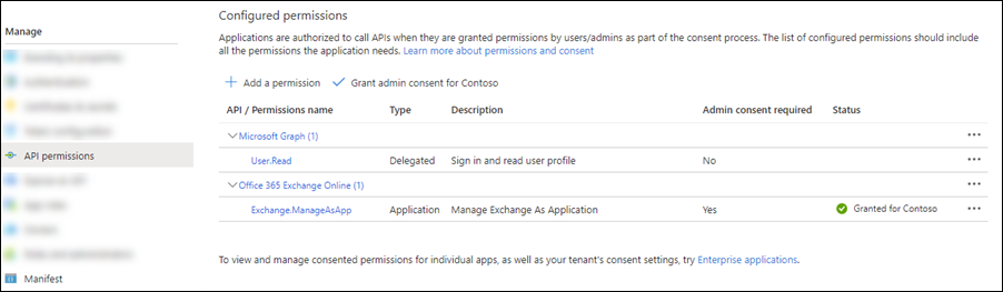 Se quitó el consentimiento del administrador de los permisos user.read predeterminados de Microsoft Graph.