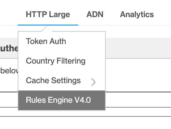 Captura de pantalla del motor de reglas para HTTP.