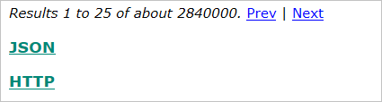 Resultados JSON, HTTP sin formato