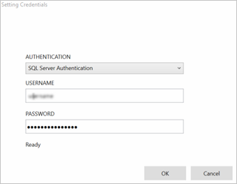 Especificación de las credenciales de la base de datos