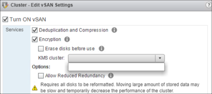 Habilitación del cifrado de vSAN y configuración del clúster de KMS en vCenter