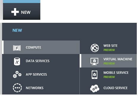 Windows Azure Pack Shell Global Add Menu