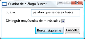 Cuadro de diálogo Buscar