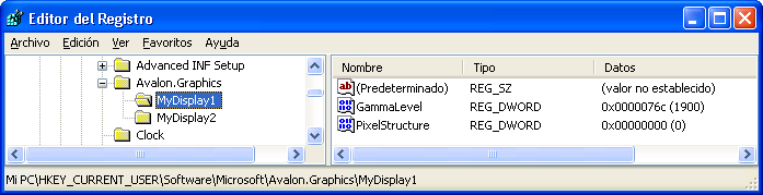 Configuración de ClearType en el Editor del Registro