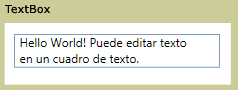 Captura de pantalla de TextBox