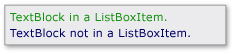 Dos elementos ListBoxItem en un control ListBox