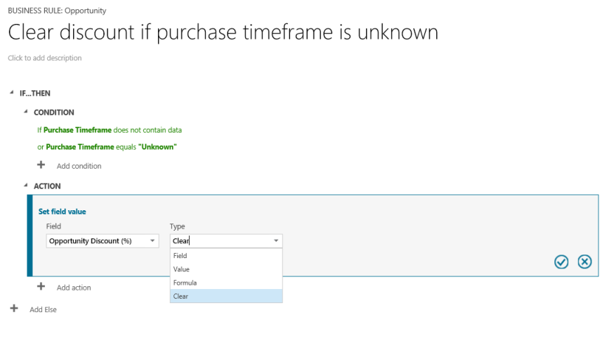 Acción para borrar campo en Dynamics CRM