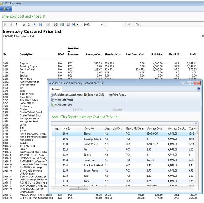 About This Report page that shows the dataset