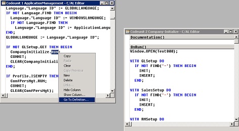 Go To Definition from codeunit.RUN function
