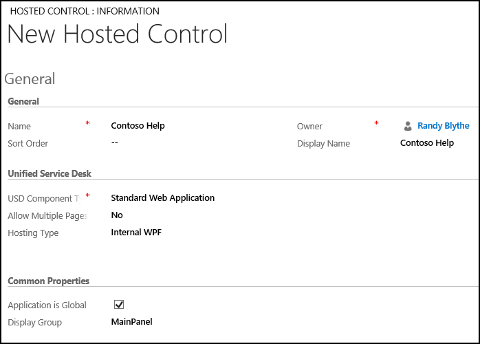 Standard Web Application hosted control