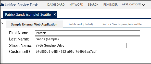 Captura de pantalla del adaptador WebApp de pruebas