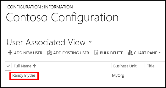 Usuario agregado a la configuración