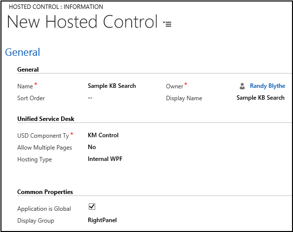 Crear un control hospedado Control de KM