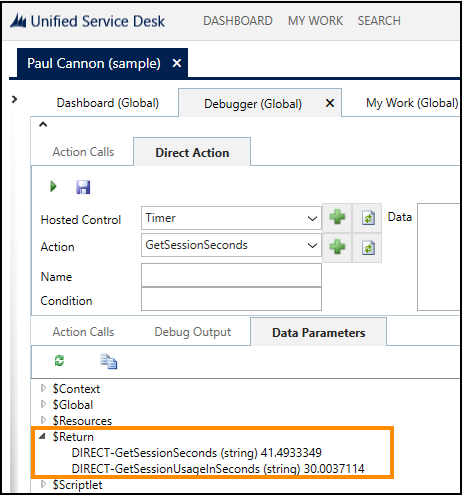 Valores del temporizador de sesión de Unified Service Desk