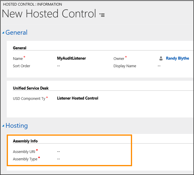 Crear un control hospedado de escucha