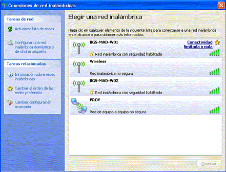 Wireless Connection dialog box