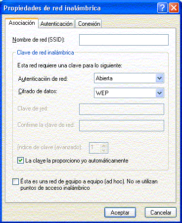 Wireless Network Association tab