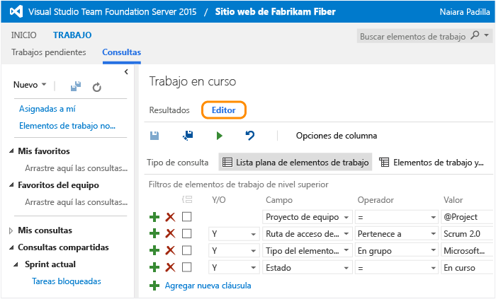 Editor de consultas