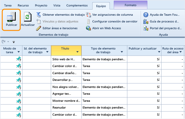 Escribir los datos de la tarea