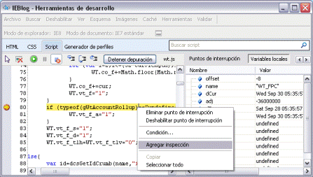 Muestra los botones de control de ejecución del depurador.