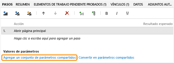 En Valores de parámetro, haz clic en Agregar