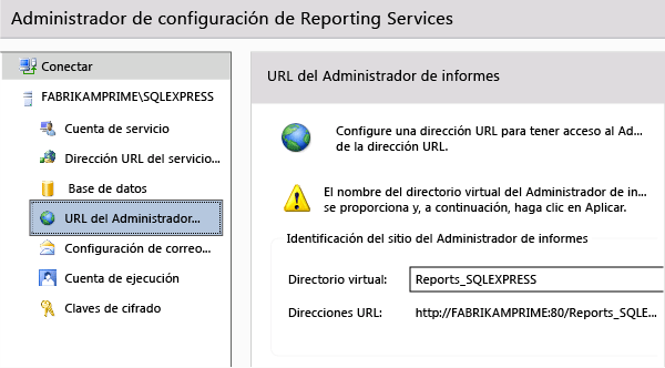 Los campos aparecen rellenados; elegir la opción para aplicar