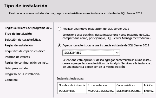 Agregar características a una instancia existente