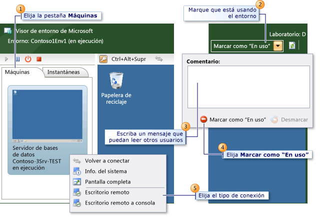 Pasos para conectarse a un entorno