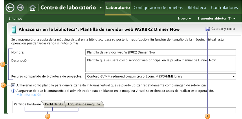 Crear una máquina virtual almacenada a partir de un entorno implementado