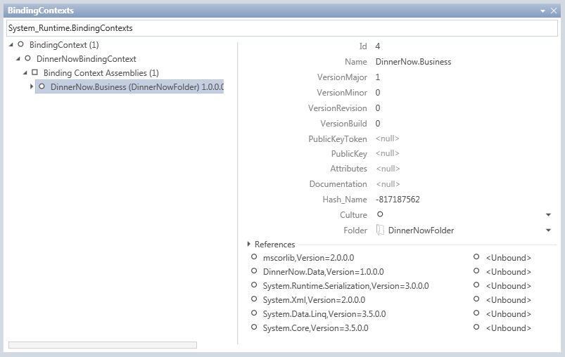 Shows the unbound assemblies in "Quadrant."