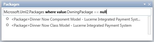 Shows the results of a query in "Quadrant".