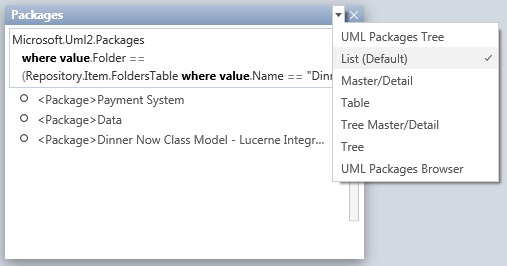 Shows the results of a query in "Quadrant".