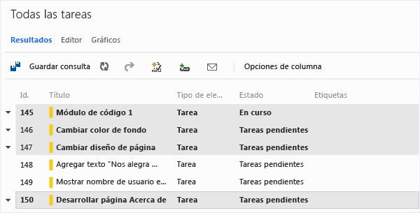 Modificación en masa de los resultados guardados (TWA)