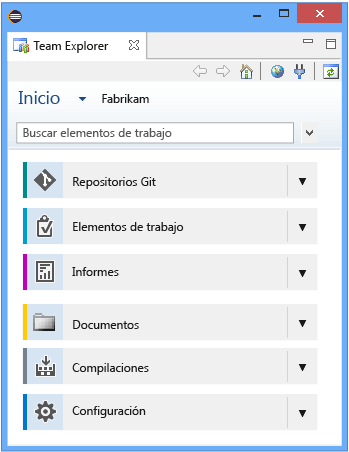 Página principal con Git como control de código fuente - Eclipse