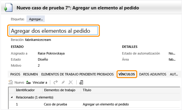 Haz clic con el botón derecho en un caso de prueba y elige Crear copia