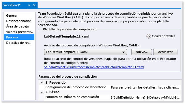 Usar la plantilla de laboratorio predeterminada.