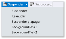 Tareas de suspensión, reanudación, terminación y en segundo plano