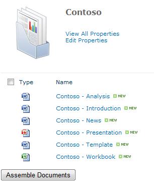 Assemble Documents button in document