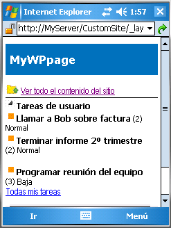 Adaptador web de tareas de usuario con más de tres tareas