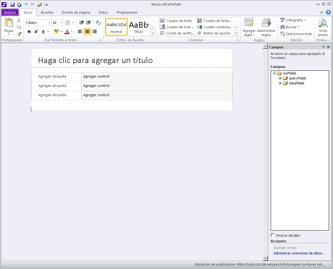 Formulario de Infopath en blanco