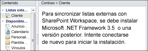 Error generado porque .NET Framework 3.5 no está instalado