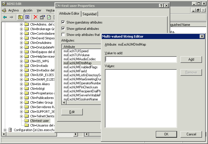 msExchUMDtmfMap sin valores