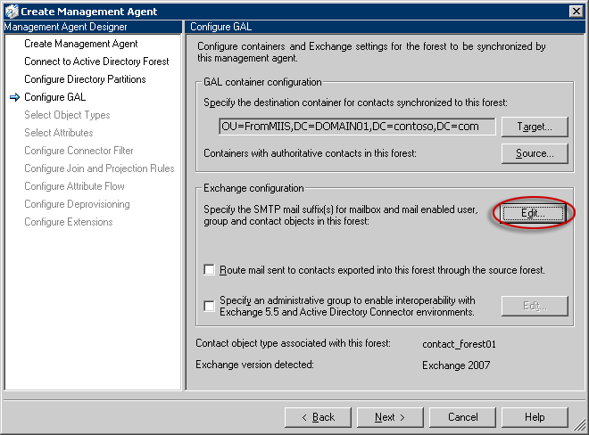 Página Configurar LGD, botón Editar