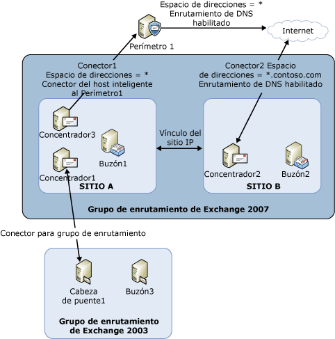 Topología y componentes utilizados en la selección del siguiente salto