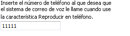 Outlook Voice Access - Reproducir en el número de teléfono