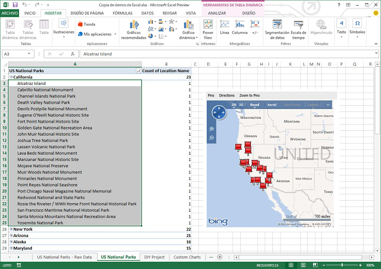 Aplicación de contenido en Excel 2013