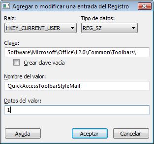Adición de un valor del Registro para implementarlo con la OCT de Office