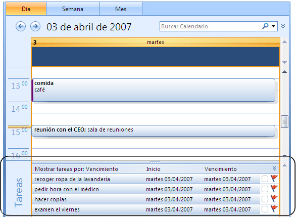 Lista de tareas diarias en Microsoft Office 2007