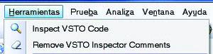 Menú VSTO Tools (Herramientas de VSTO)